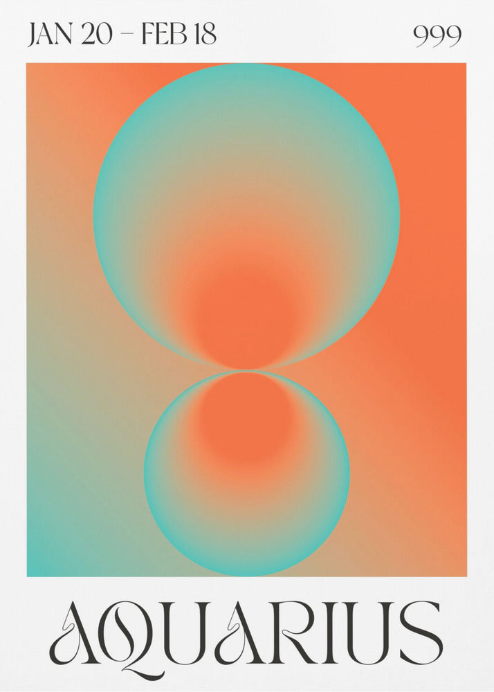 Gradiëntcirkels in koraal- en blauwgroene tinten | Canvasprints
