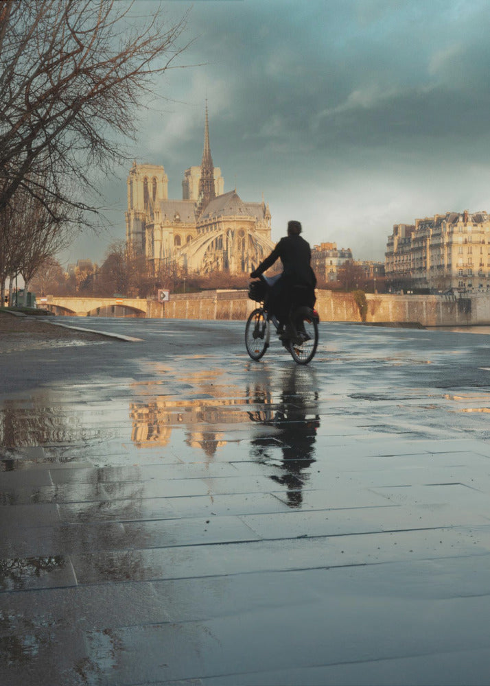 Notre Dame en fietser | Canvasprints