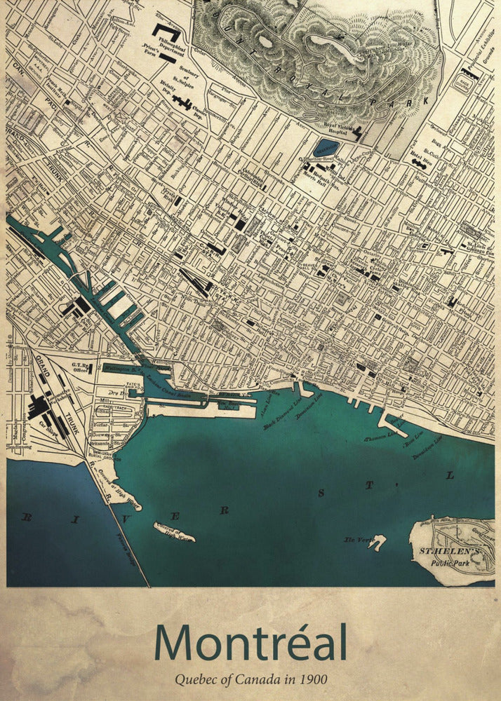 Mapa de Montreal | Impresiones en Lienzo