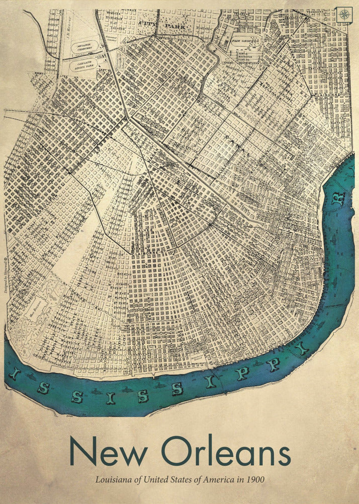 Mapa de Nueva Orleans | Impresiones en Lienzo