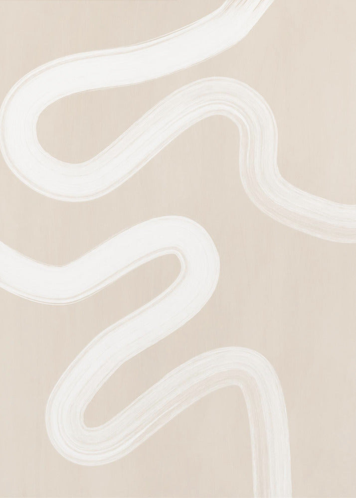 Beige One Line Drawing | Canvas