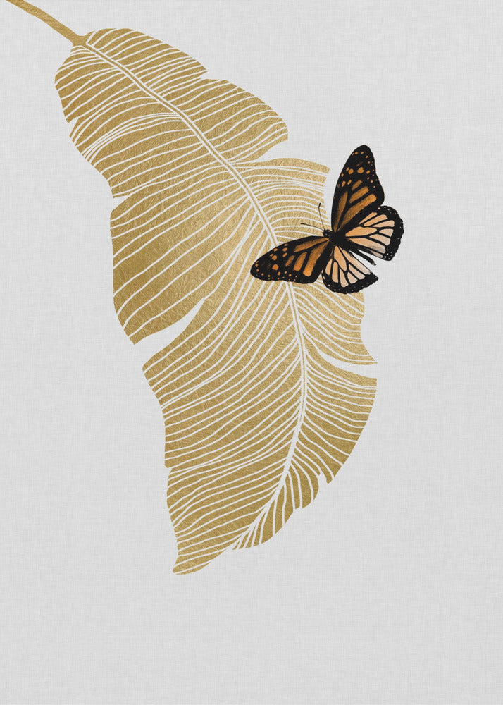 Butterfly & Palm Leaf | Canvas