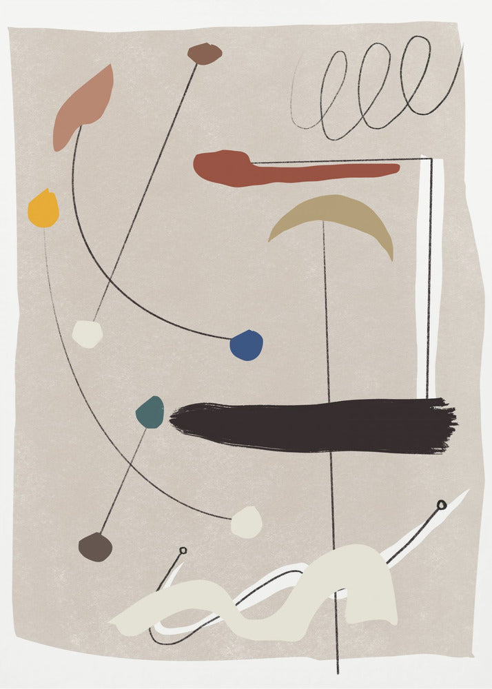 Minimalistiska linjer och färgglada former | Canvas