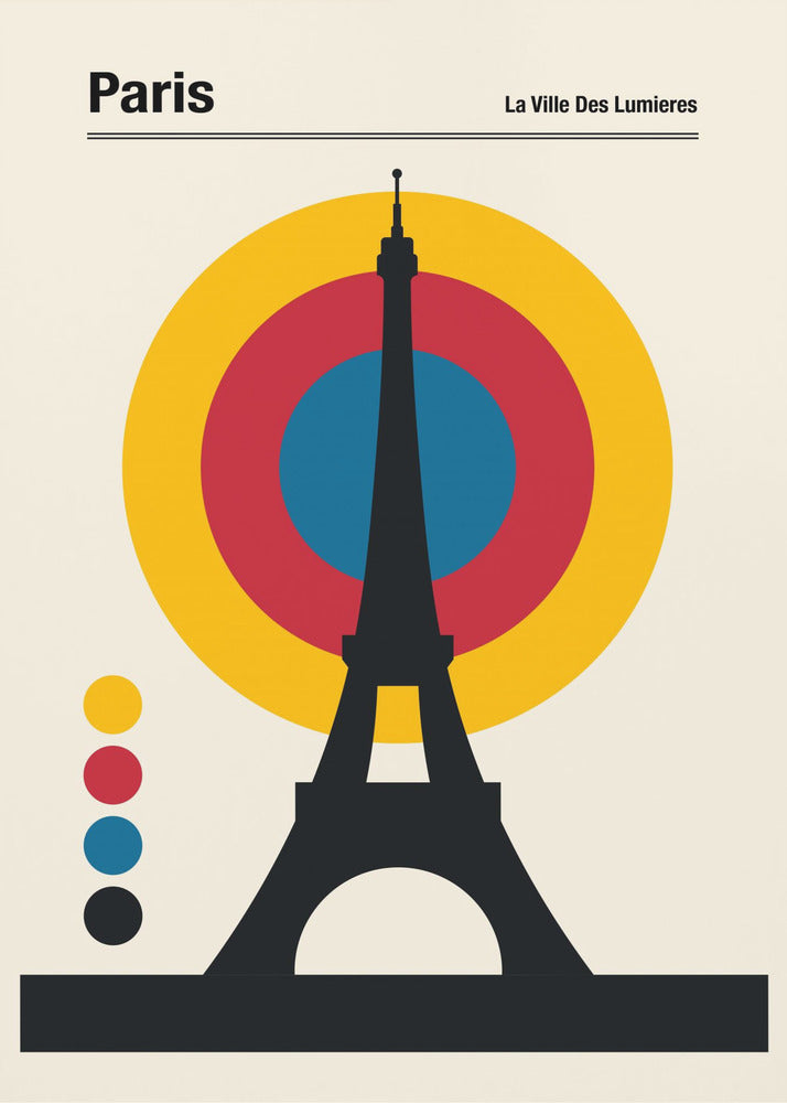 Impresión de viaje retro de la Torre Eiffel de París | Impresiones en Lienzo