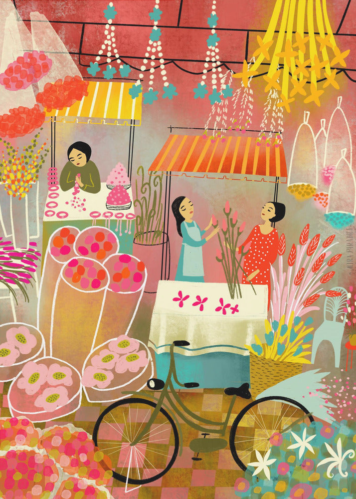 Mercado de flores de Bangkok | Impresiones en Lienzo