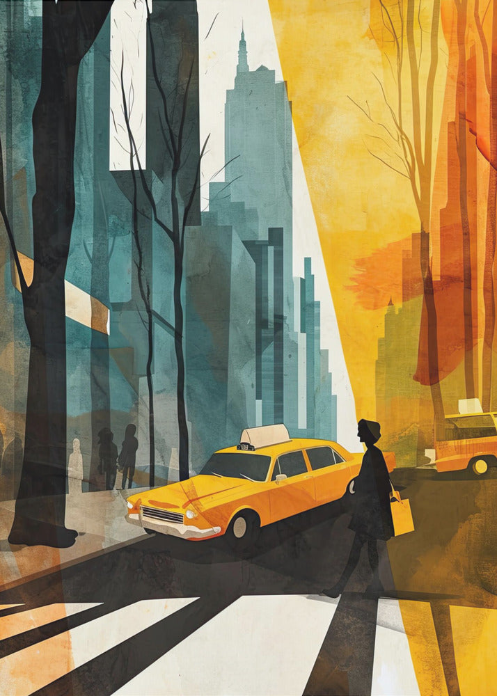 Pintura digital en acuarela de la ciudad de Nueva York (5) | Impresiones en Lienzo