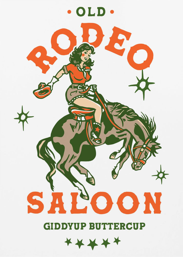 Old Rodeo Saloon Cowgirl: Giddyup Buttercup | Lærredsbilleder