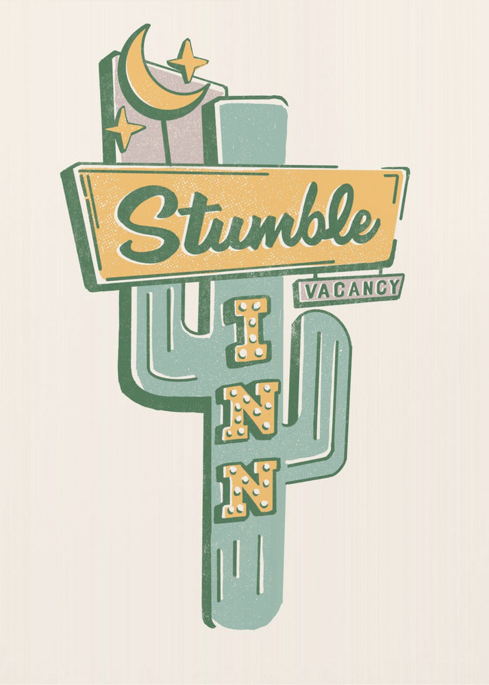 Arte del motel Stumble Inn Southwestern Roadside | Impresiones en Lienzo