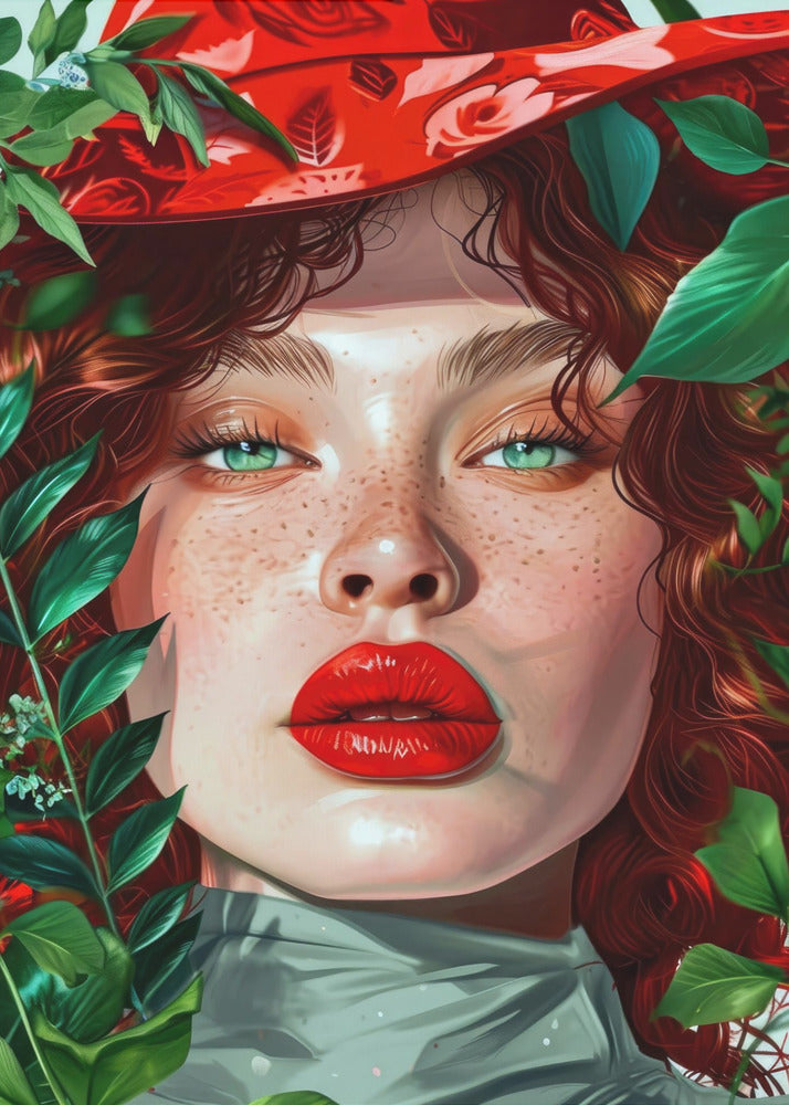 Woman With Green Eyes portrait | Poster