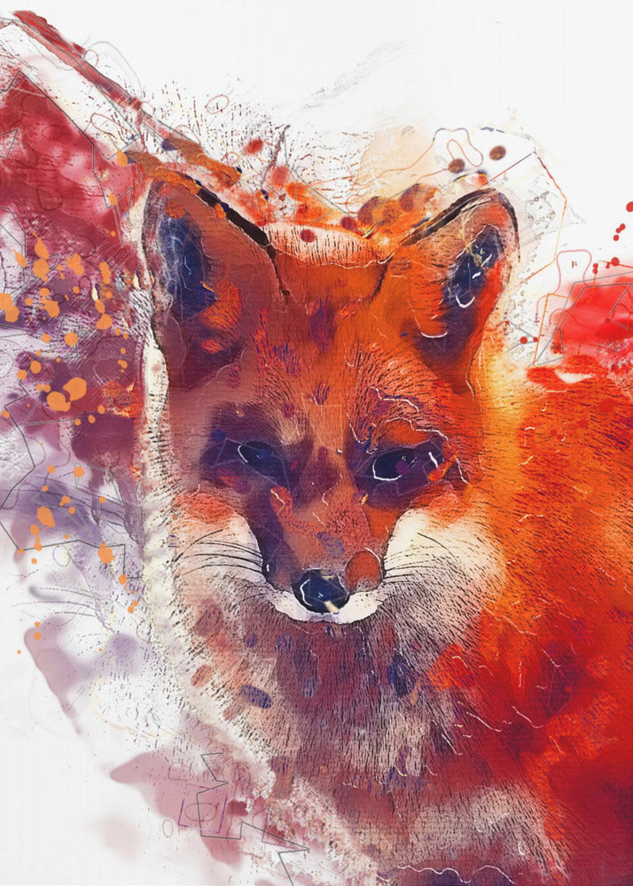 Animal Red Fox Watercolor Animal Art | Poster