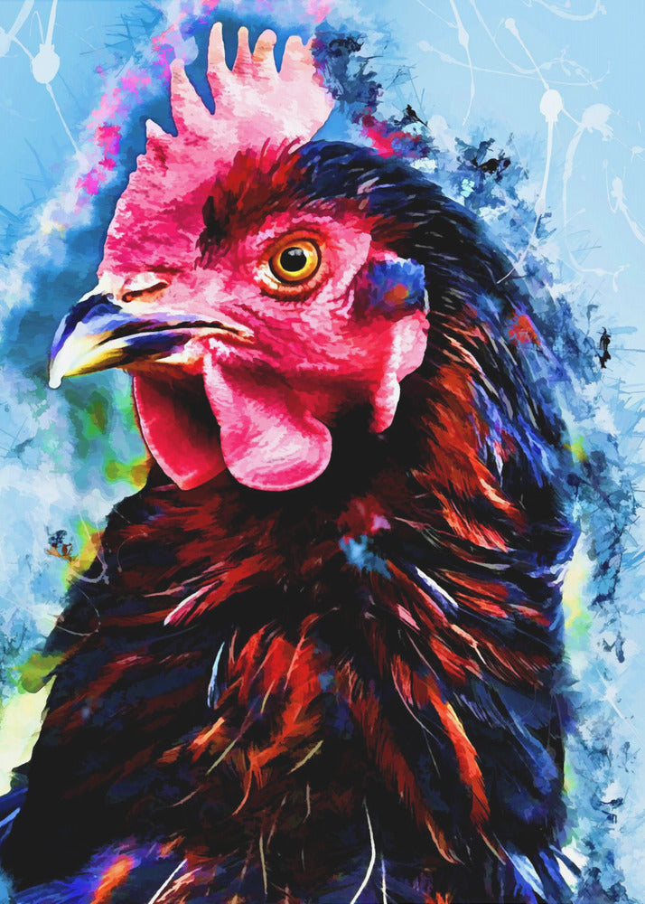 Animal Rooster Watercolor Animal Art | Poster