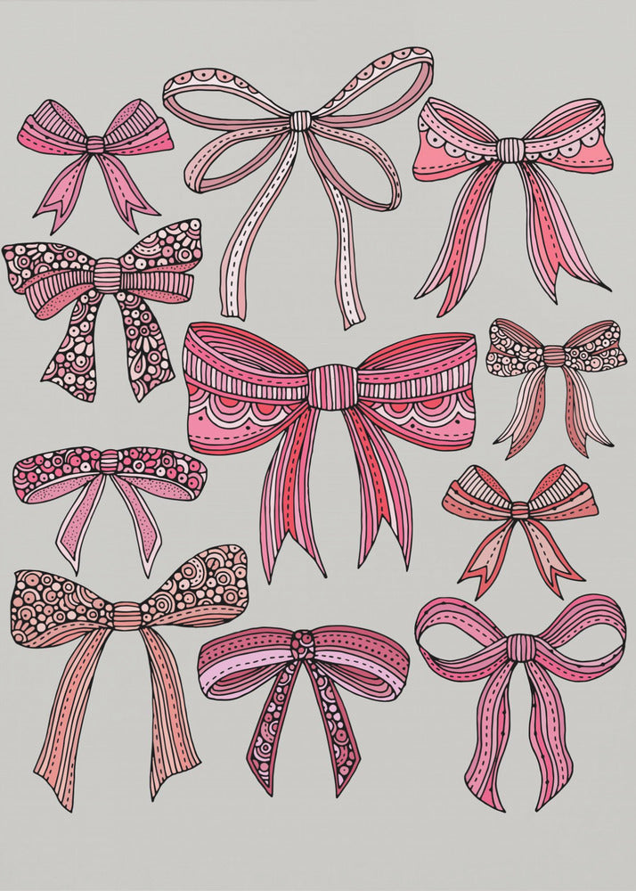 Noeuds roses et lignes noires | Tableaux sur Toile