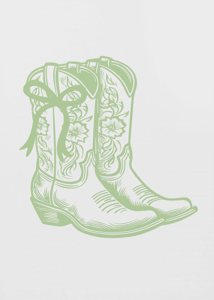 Kwiatowe Kowbojskie Buty | Wydruki na łótnie
