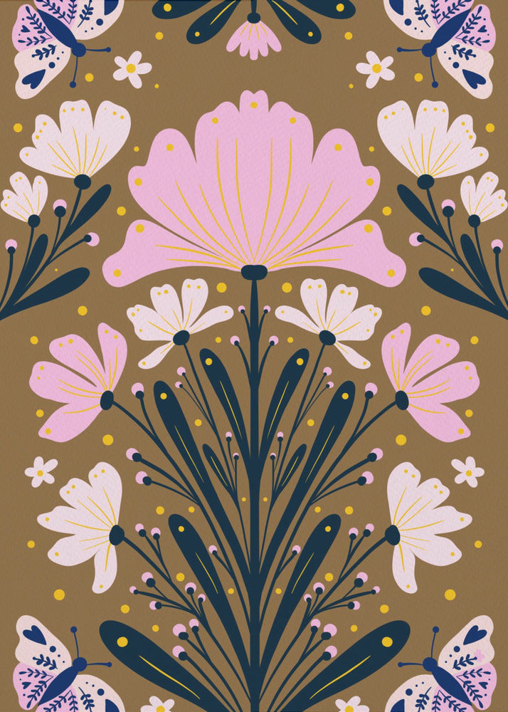 Flowers And Butterflies | Poster