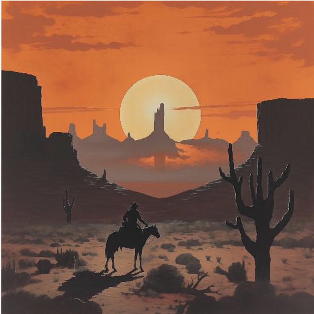 Vaquero al atardecer | Impresiones en Lienzo