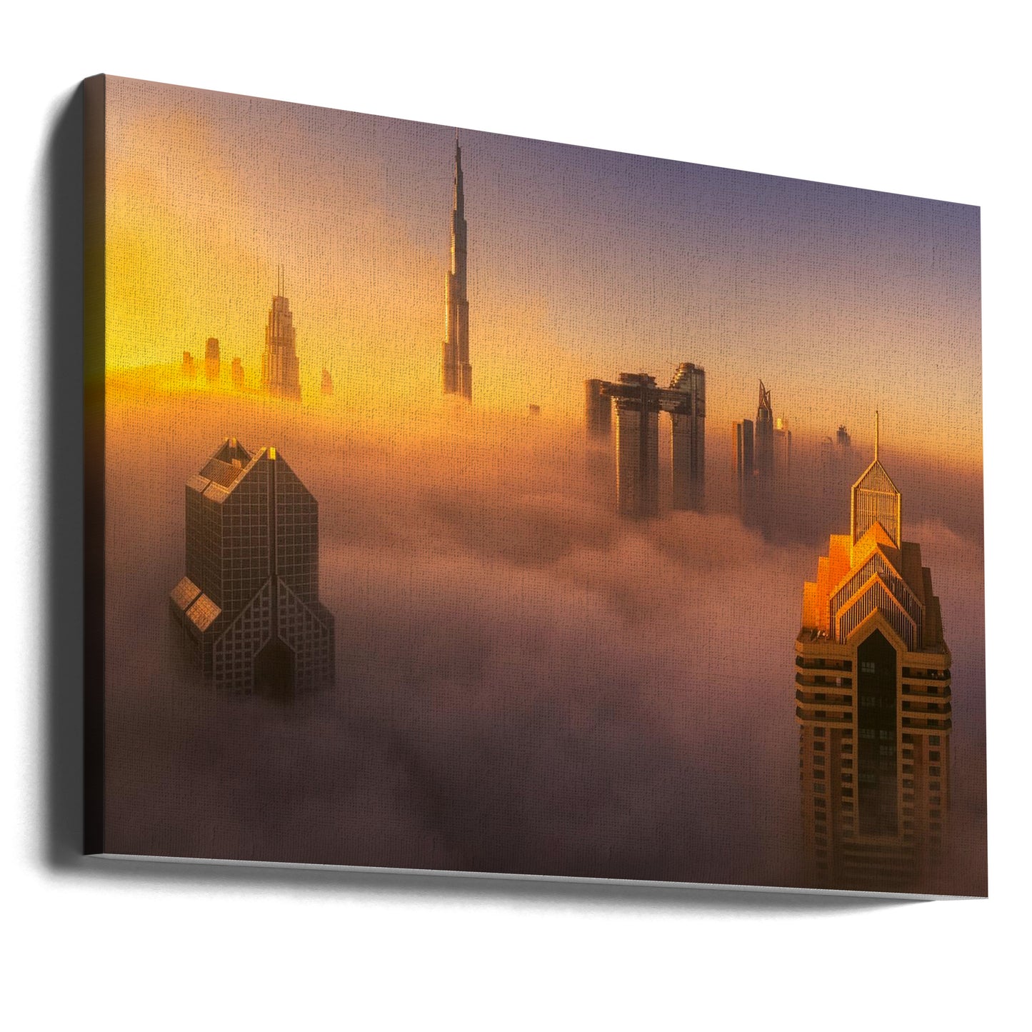 Amanecer brumoso en Dubai en la ciudad A738873 | Impresiones en Lienzo
