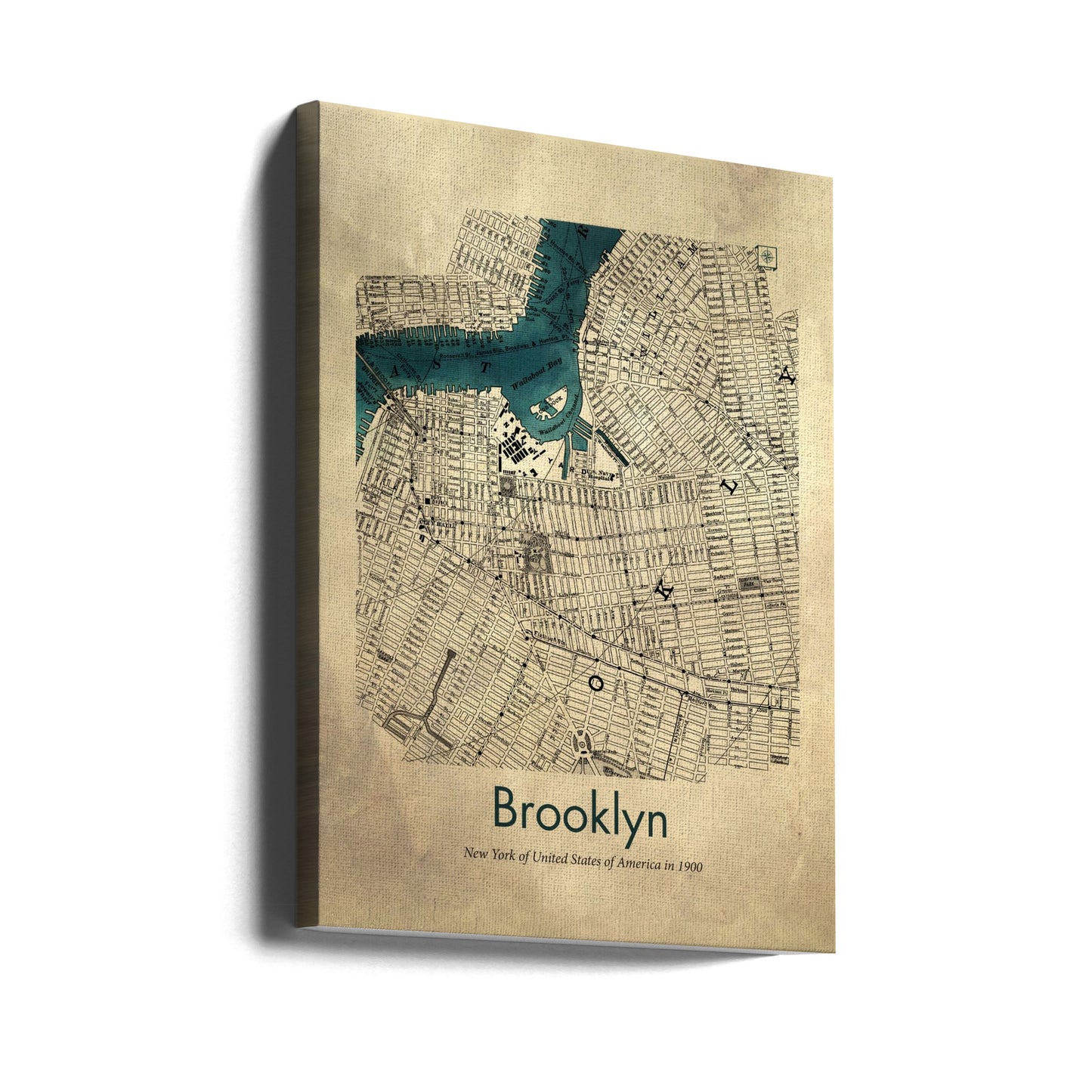 Carte de Brooklyn | Tableaux sur Toile