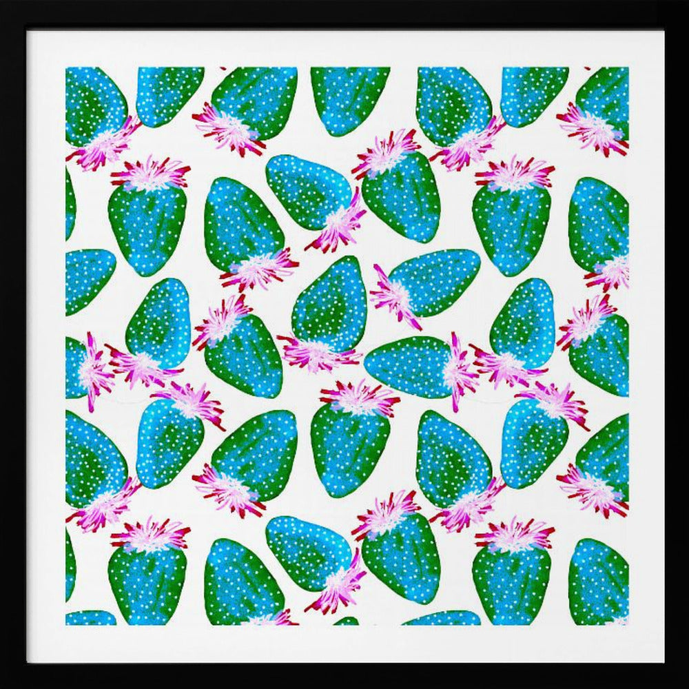 Teal Green Strawberries Fruit | Poster