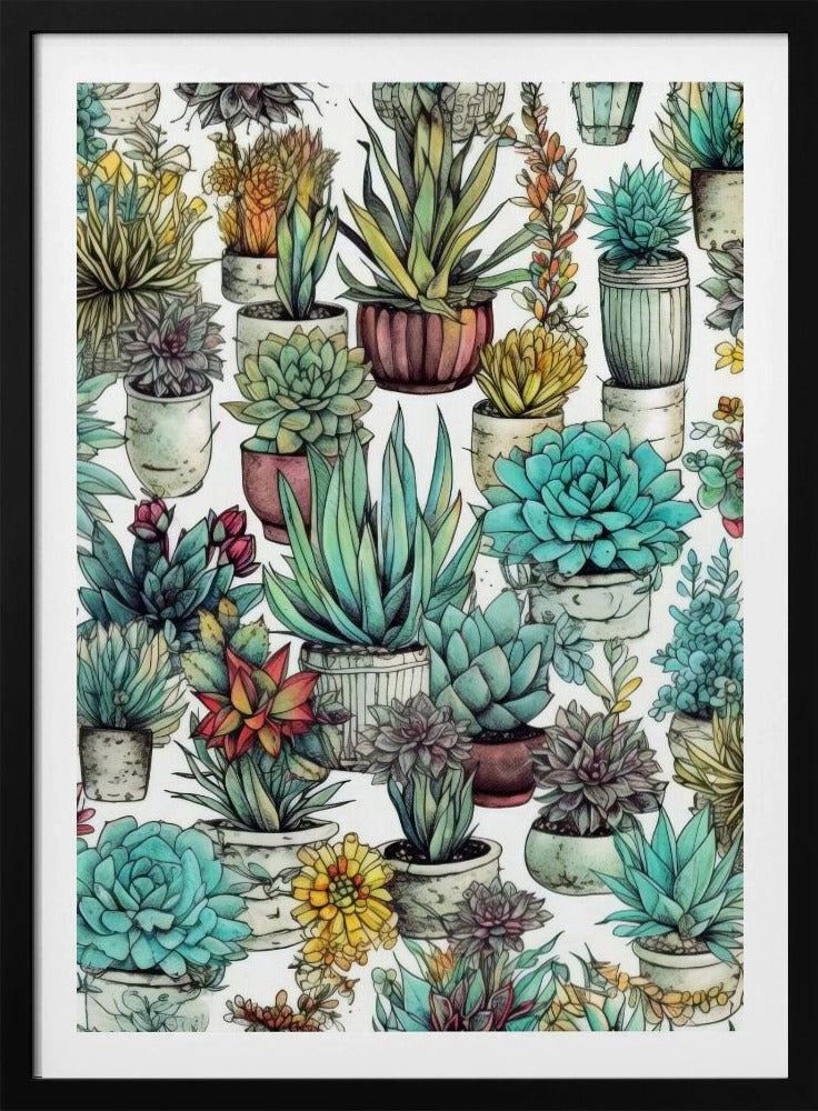 Succulents and cactus 14 POTTED FLORALS | Poster