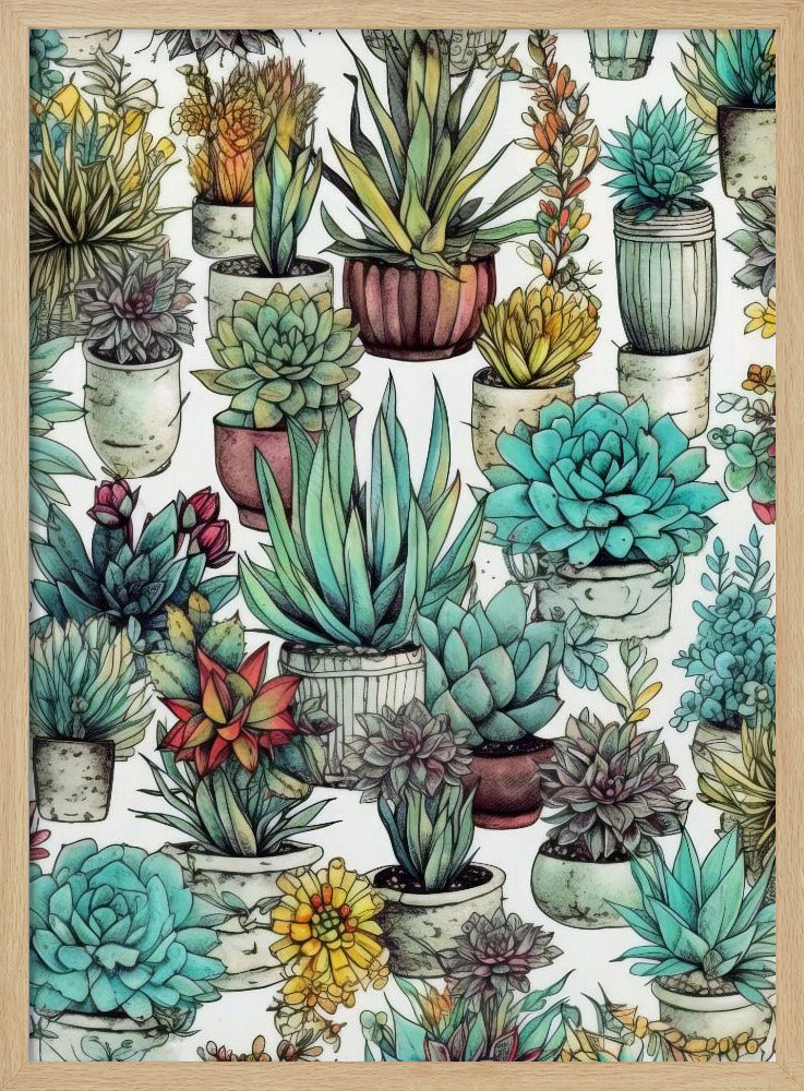 Succulents and cactus 14 POTTED FLORALS | Poster