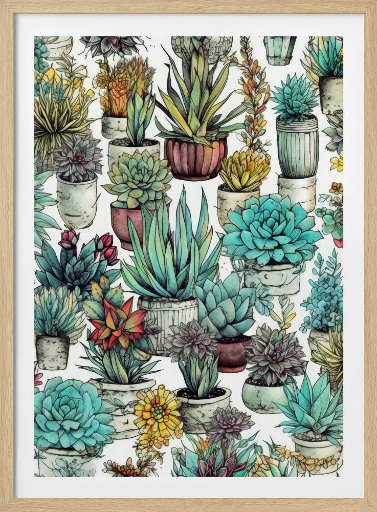 Succulents and cactus 14 POTTED FLORALS | Poster
