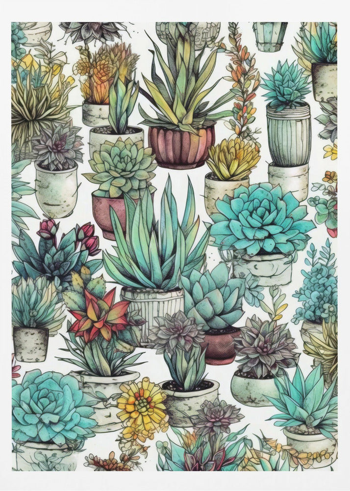 Succulents and cactus 14 POTTED FLORALS | Poster