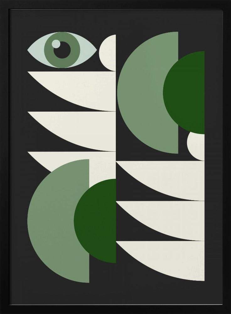 Mid Century Geometrical In Green | Poster