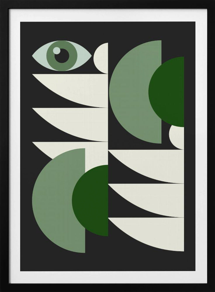 Mid Century Geometrical In Green | Poster