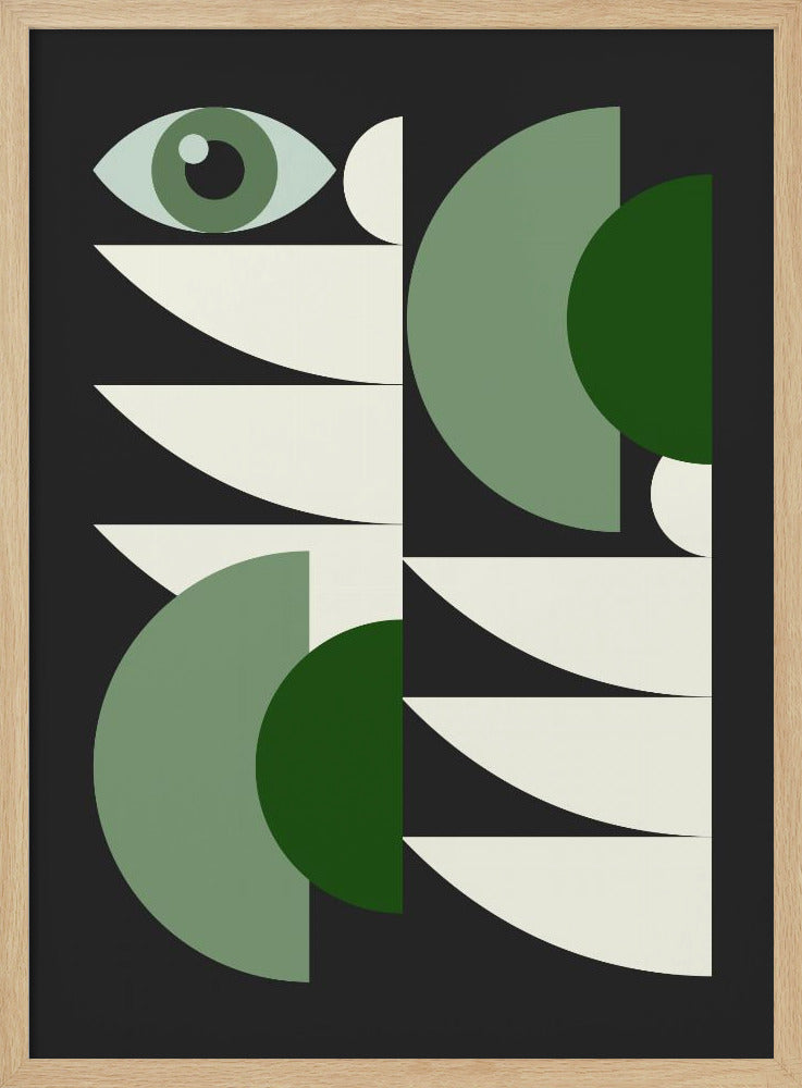 Mid Century Geometrical In Green | Poster