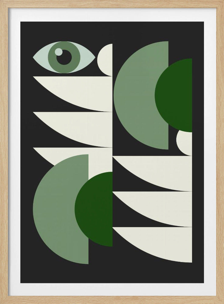 Mid Century Geometrical In Green | Poster