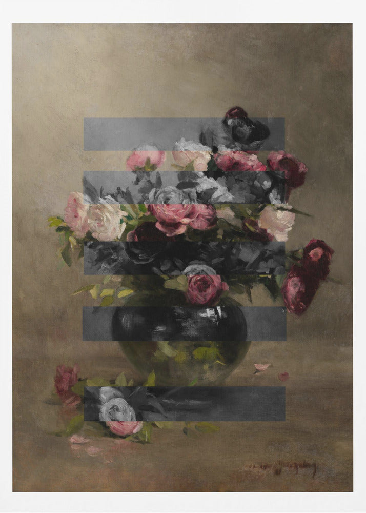Blumenstrauß aus Vintage-Ölgemälden, Collage | Poster