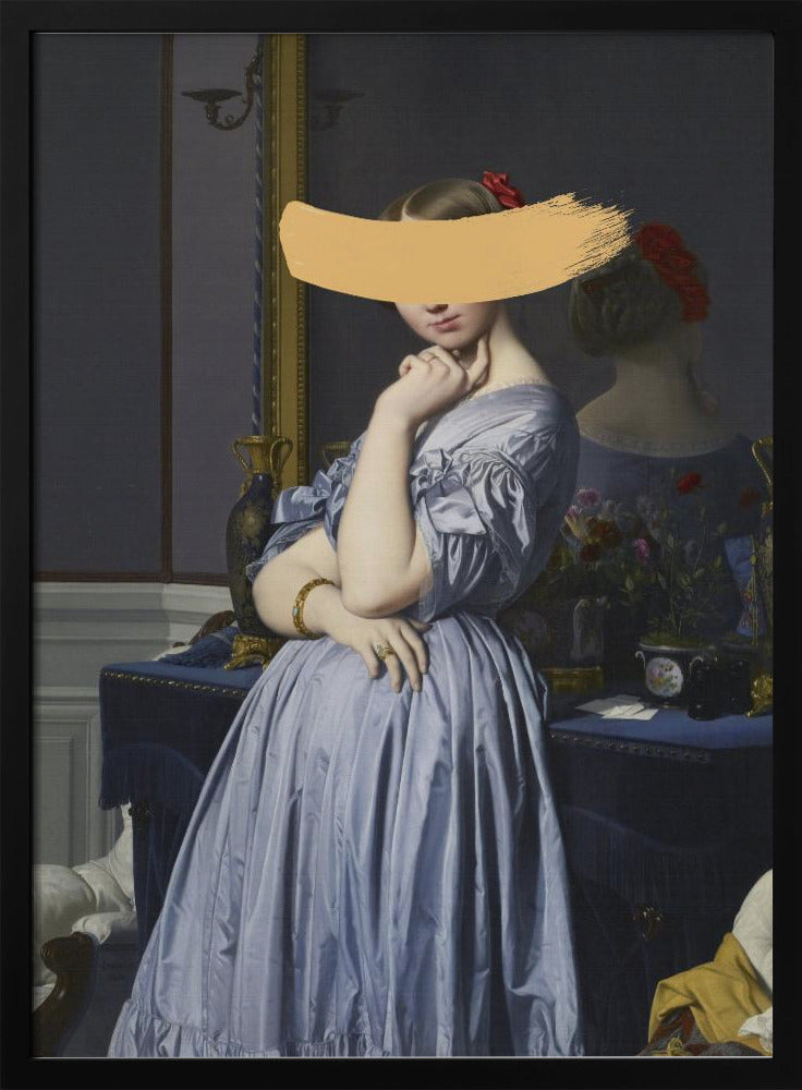 Classic Oil Painting and Yellow Splash | Poster