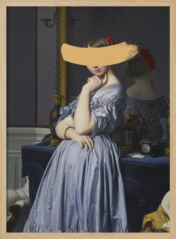 Classic Oil Painting and Yellow Splash | Poster