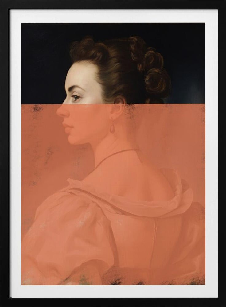 Altered Portrait of Woman Orange Modern Art | Poster