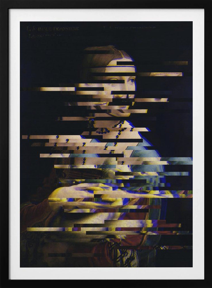 Glitched Leonardo da Vinci&#039;s Lady with an Ermine | Poster