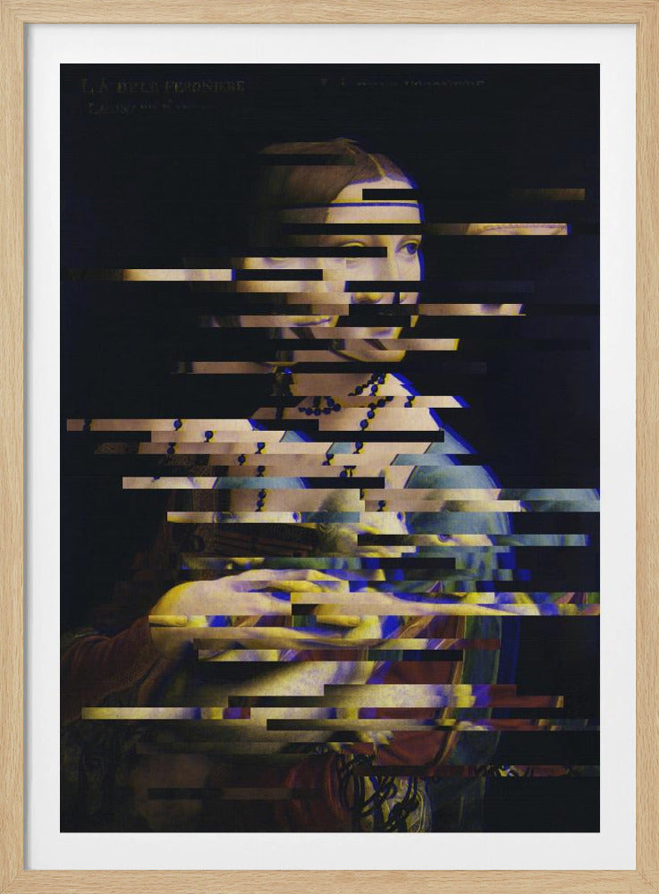Glitched Leonardo da Vinci&#039;s Lady with an Ermine | Poster