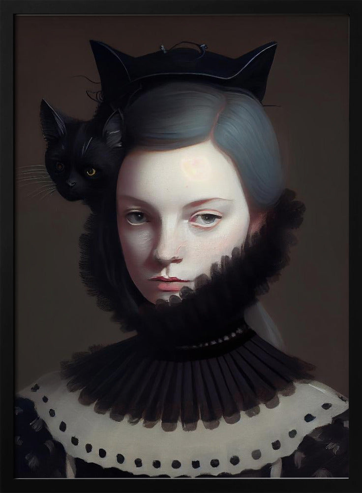 Fräulein Schwarzes Kätzchen | Poster - Kunstdruck
