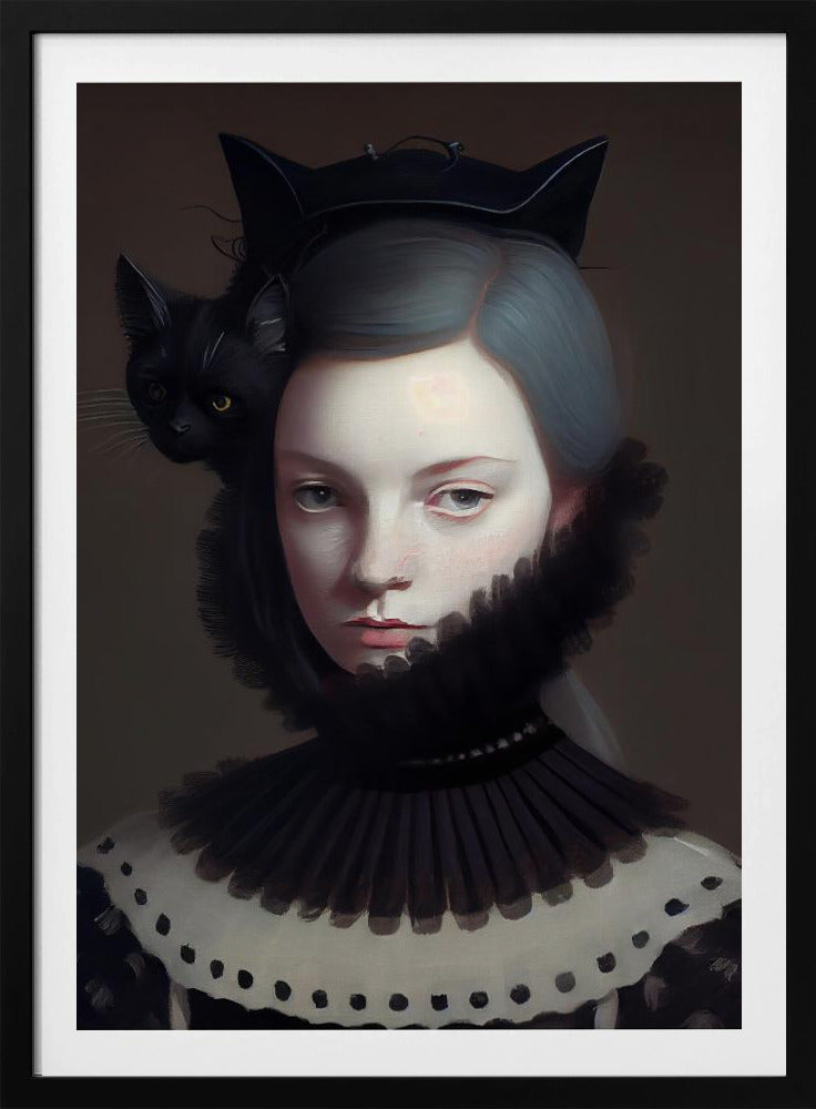 Fräulein Schwarzes Kätzchen | Poster - Kunstdruck