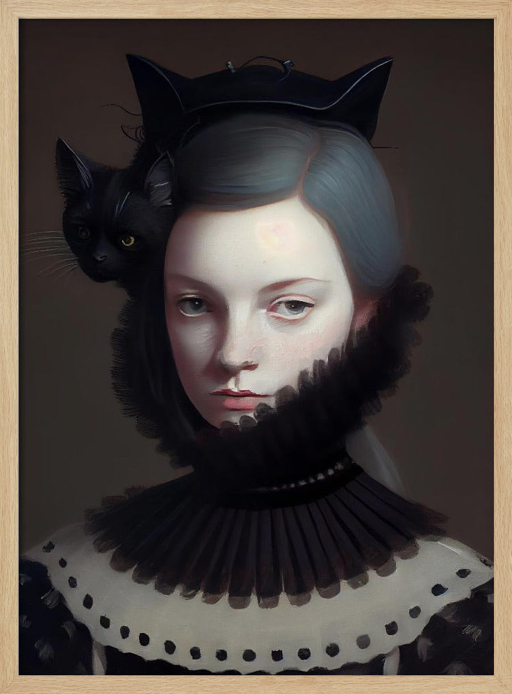 Fräulein Schwarzes Kätzchen | Poster - Kunstdruck