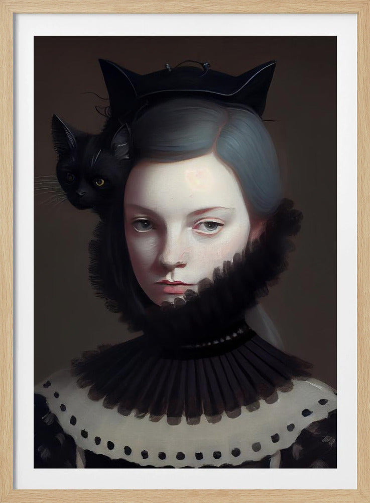 Fräulein Schwarzes Kätzchen | Poster - Kunstdruck