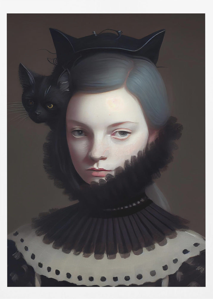 Fräulein Schwarzes Kätzchen | Poster - Kunstdruck