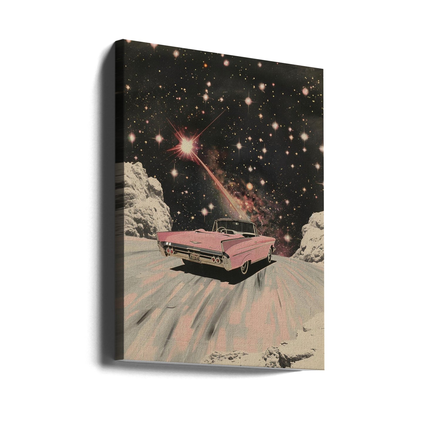 Pink Car In Space | Canvas