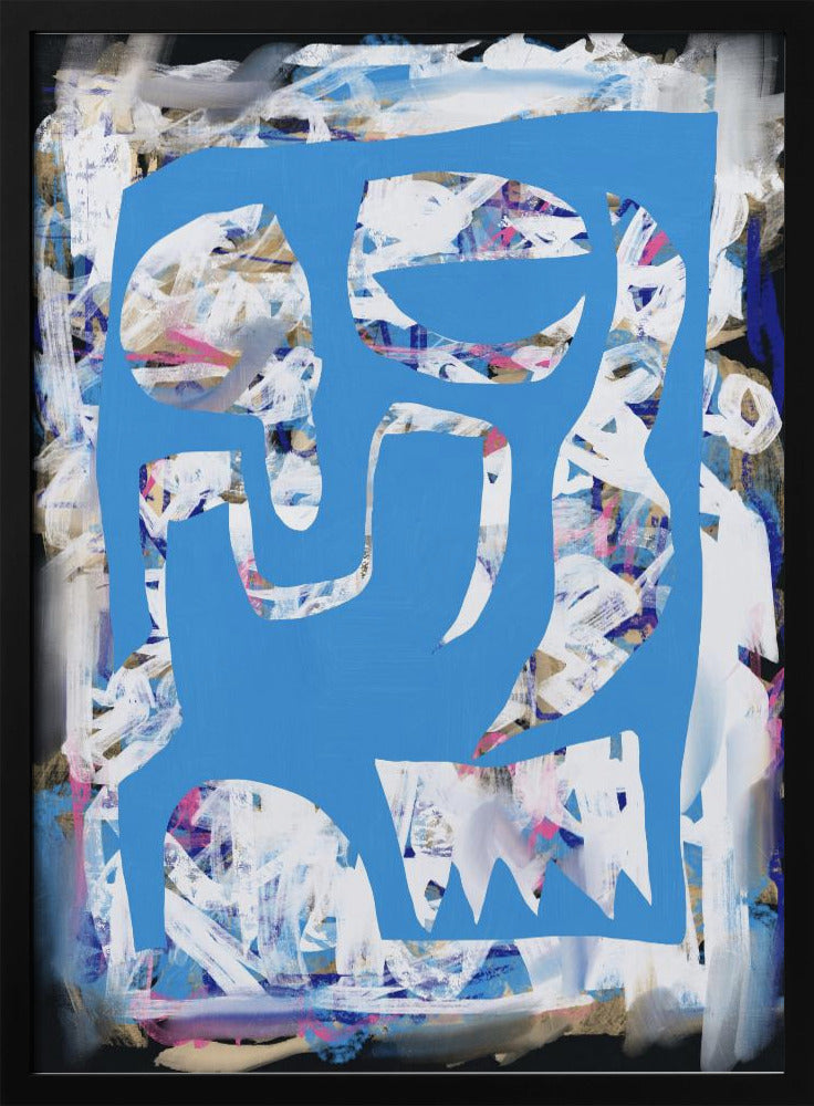 Chaos white large abstract 02 | Poster