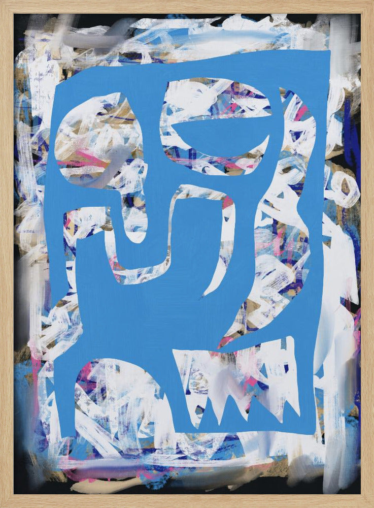 Chaos white large abstract 02 | Poster