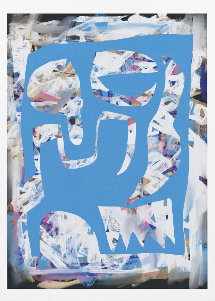 Chaos white large abstract 02 | Poster