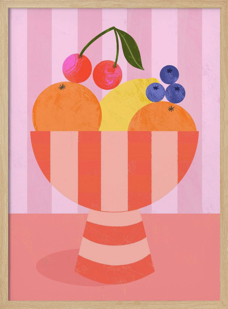 Obst in gestreifter Schale | Poster
