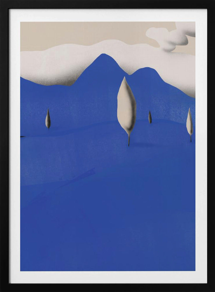 Surreal Landscapes With Blue Mountains | Poster