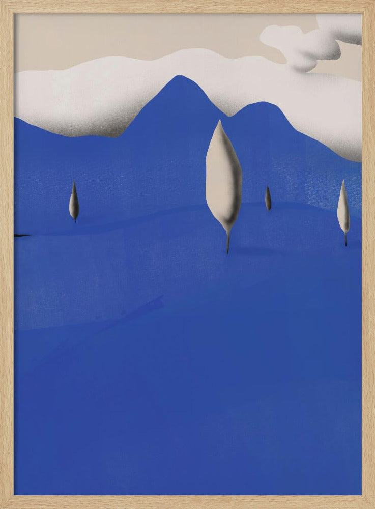 Surreal Landscapes With Blue Mountains | Poster