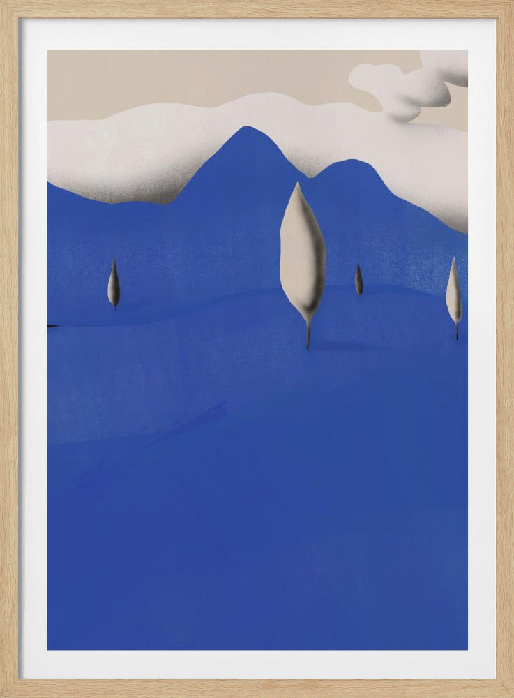Surreal Landscapes With Blue Mountains | Poster