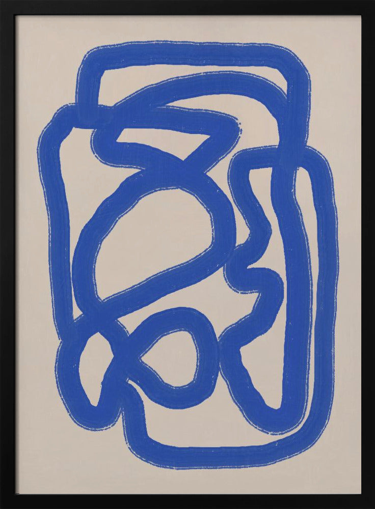 Line art in cobalt blue 04 | Poster